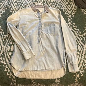 LOFT long sleeve quarter button up